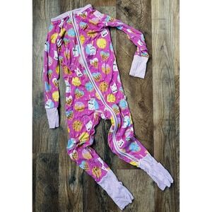 2T Little Sleepies Pink Cookies & Milk Zippy in bamboo